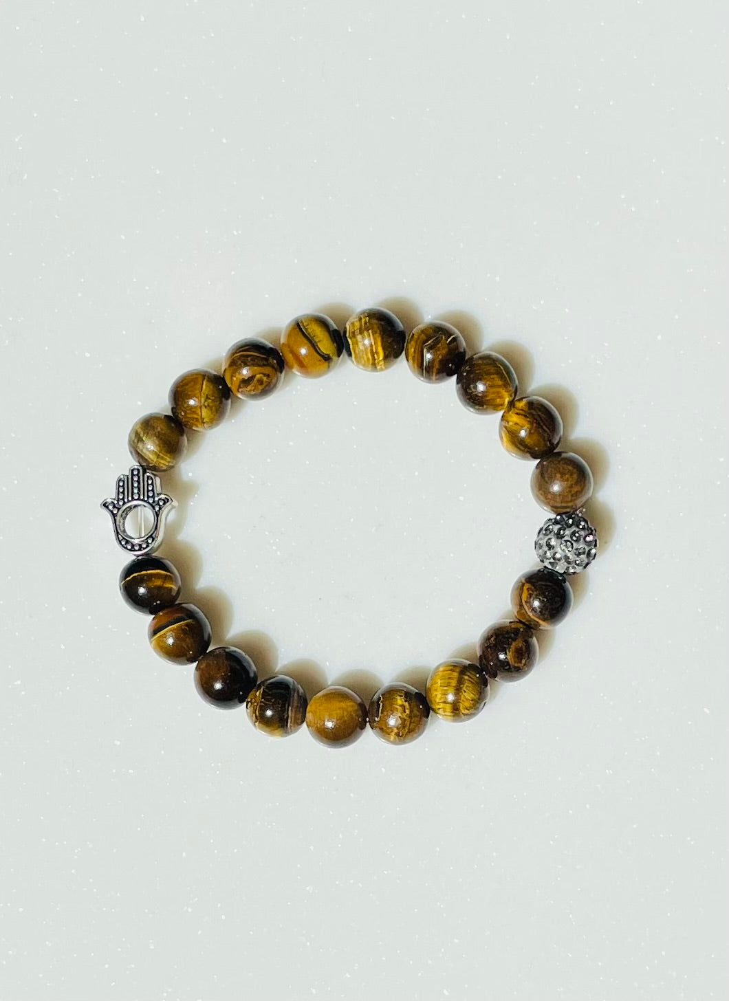 Classic Tigers eye w/Hamsa hand Braclet