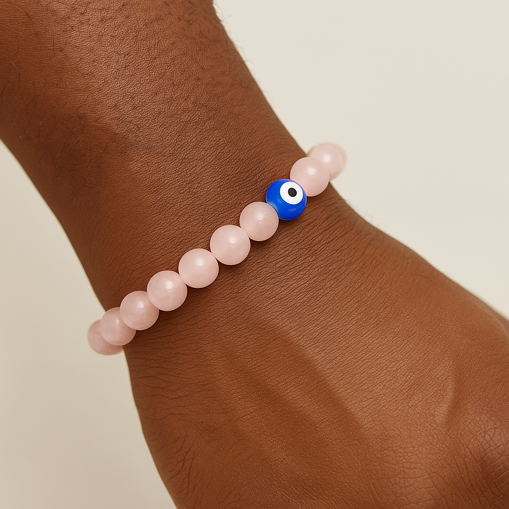 Elite Rose Quartz w Evil Eye
