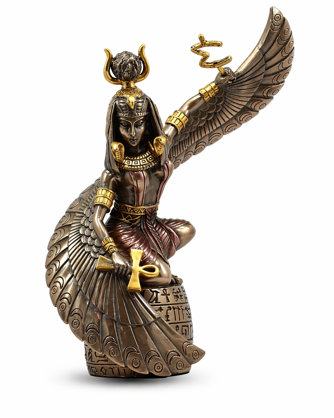 Winged Isis Warrior Goddess Statue | Egyptian Goddess of Magic & Divine Feminine Power | 9.5"