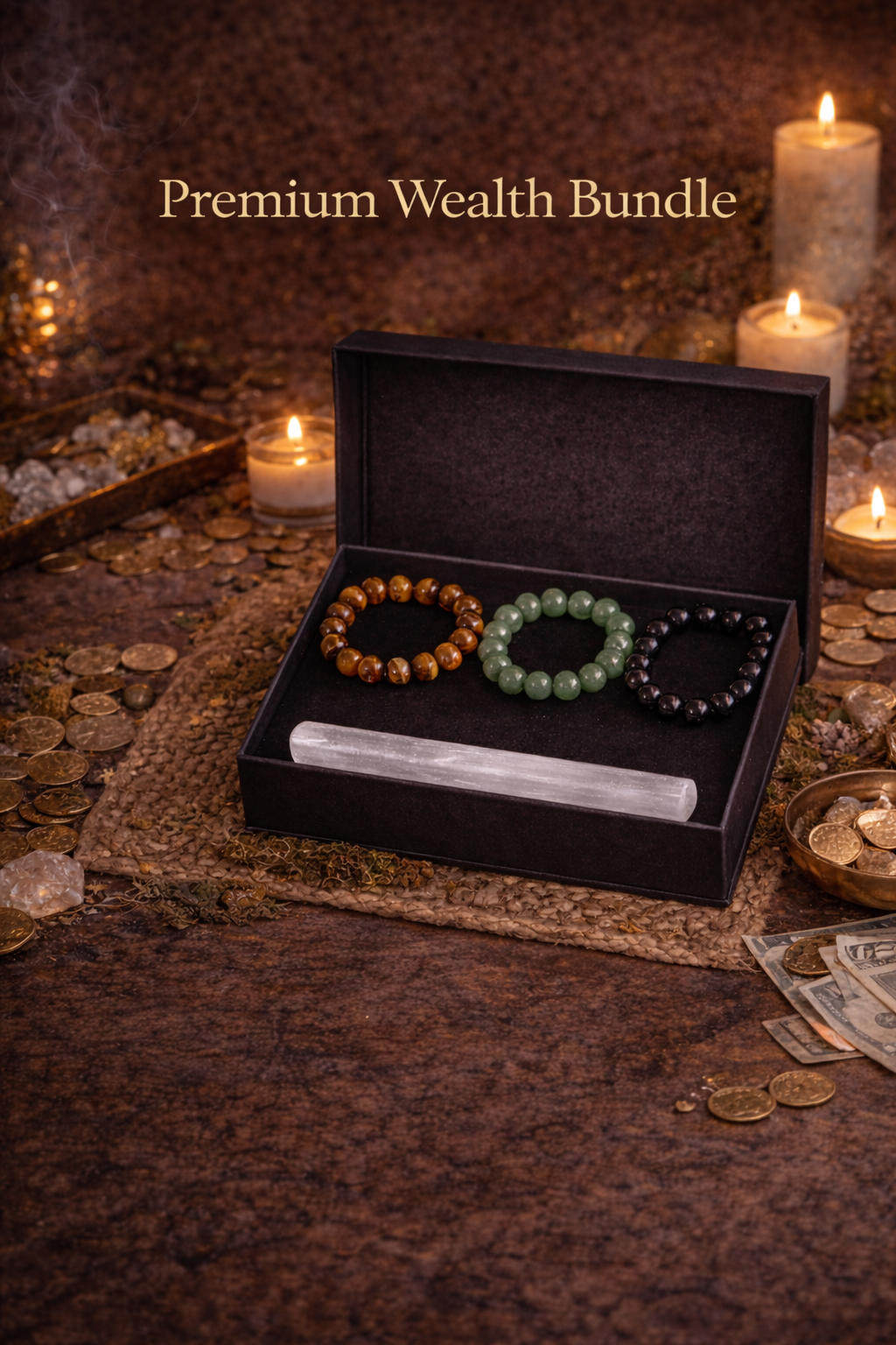 Premium Wealth Bundle | Manifestation, Protection & Abundance Crystals — Save Over $40