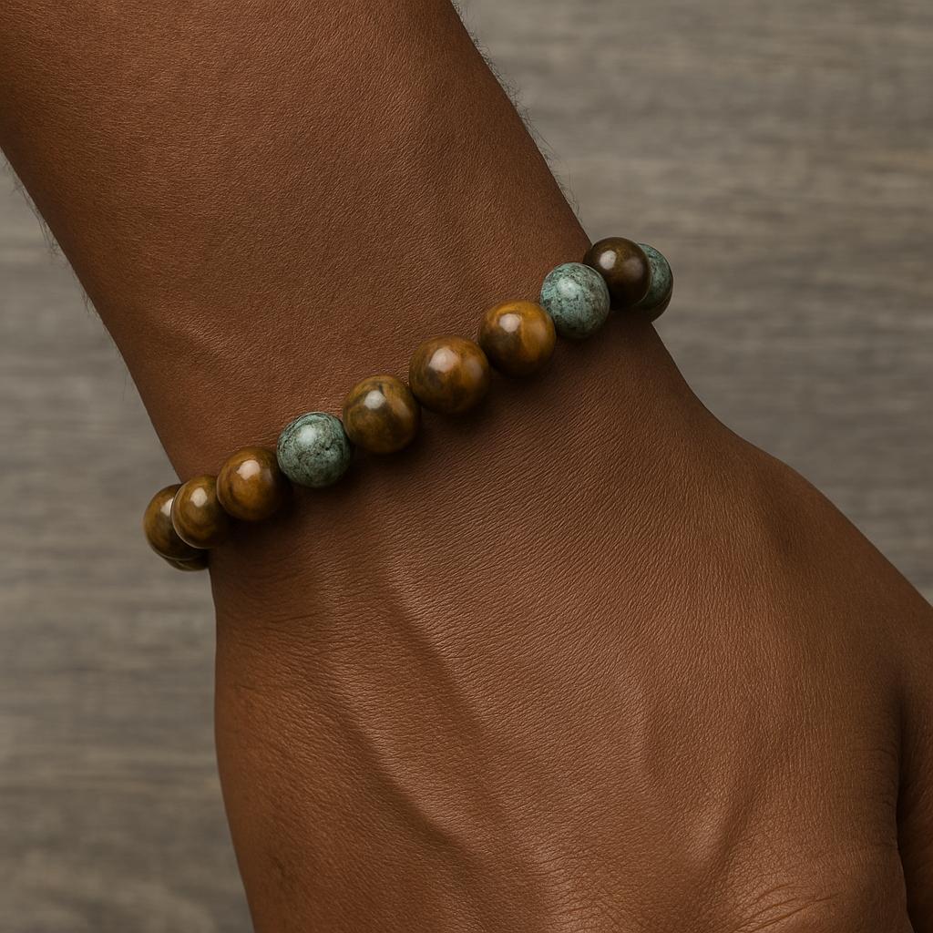 Vision & Power Bracelet – Tiger’s Eye & African Turquoise
