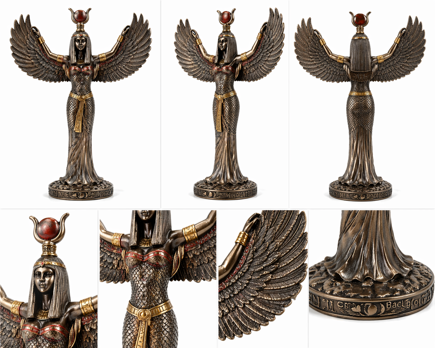 Isis Open Wings Goddess Statue | Egyptian Magic, Protection & Divine Feminine | Bronze | 12"