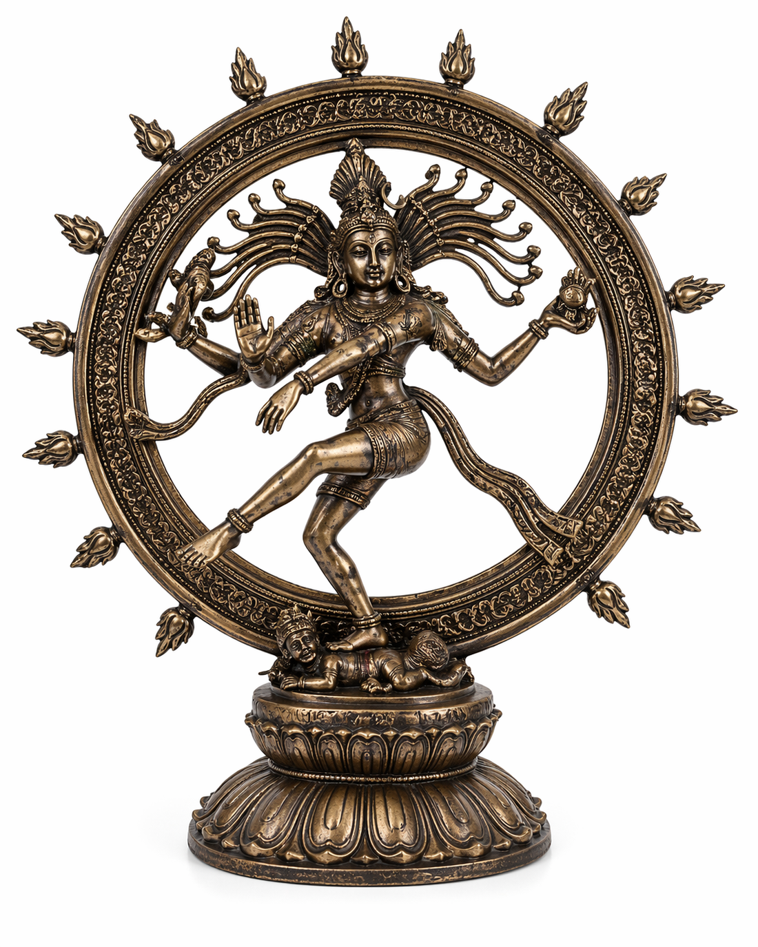 Shiva Nataraja Statue | Lord of the Cosmic Dance | Sacred Bronze Finish | 15.75"