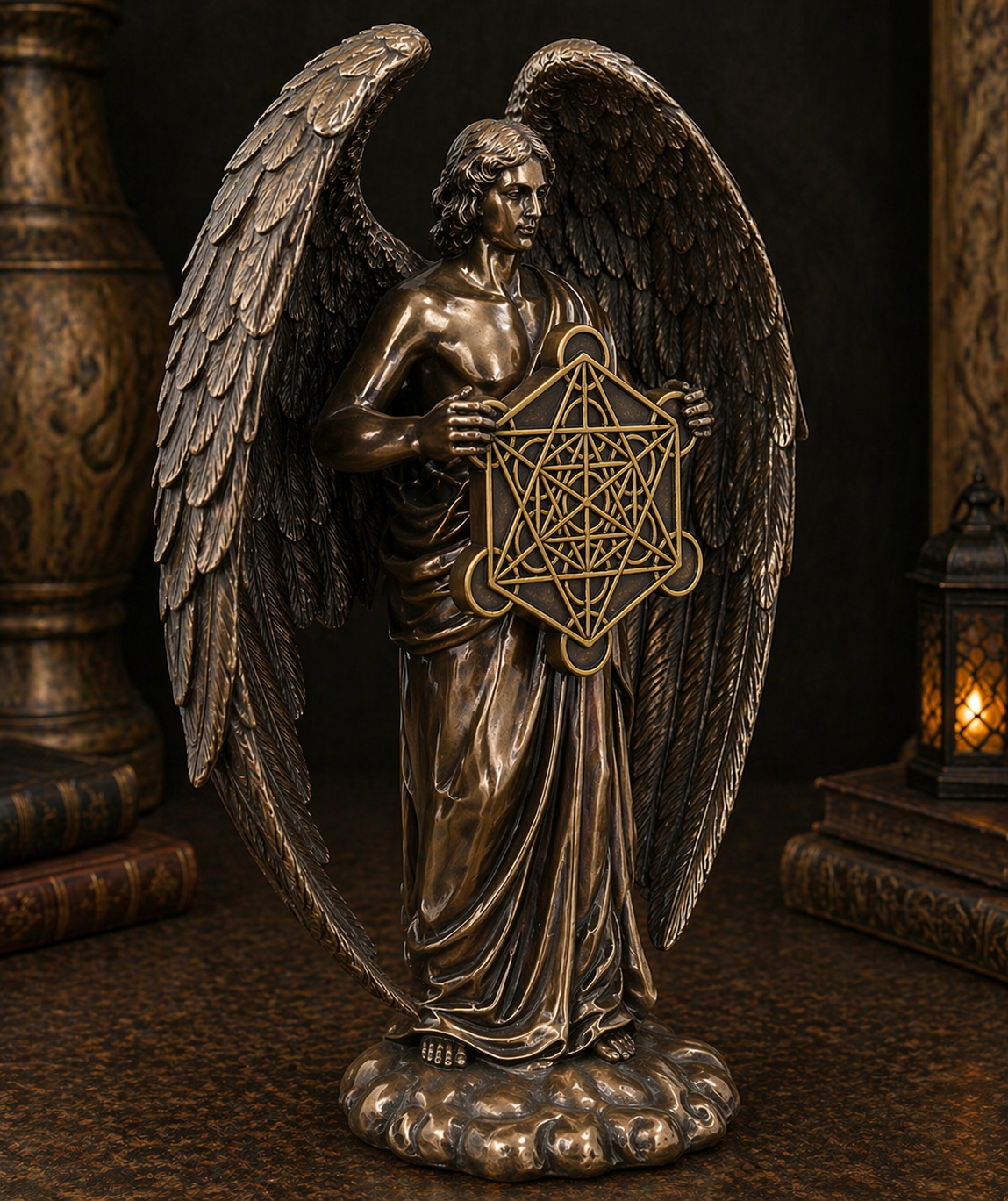 Archangel Metatron Statue | Divine Scribe, Sacred Geometry & Celestial Protection | Bronze | 25cm