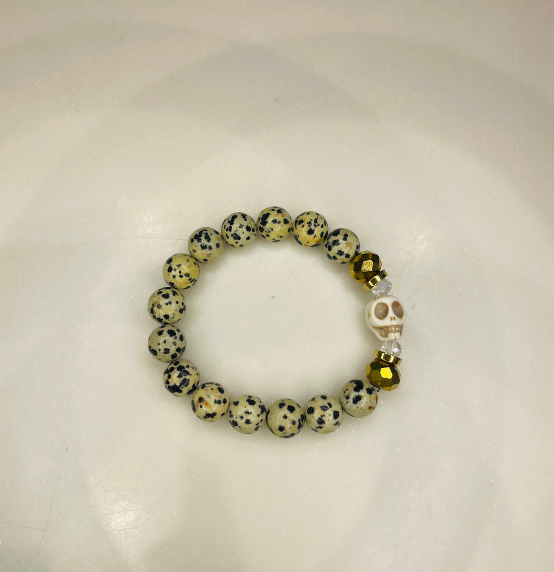 Dalmation Jasper with Skull