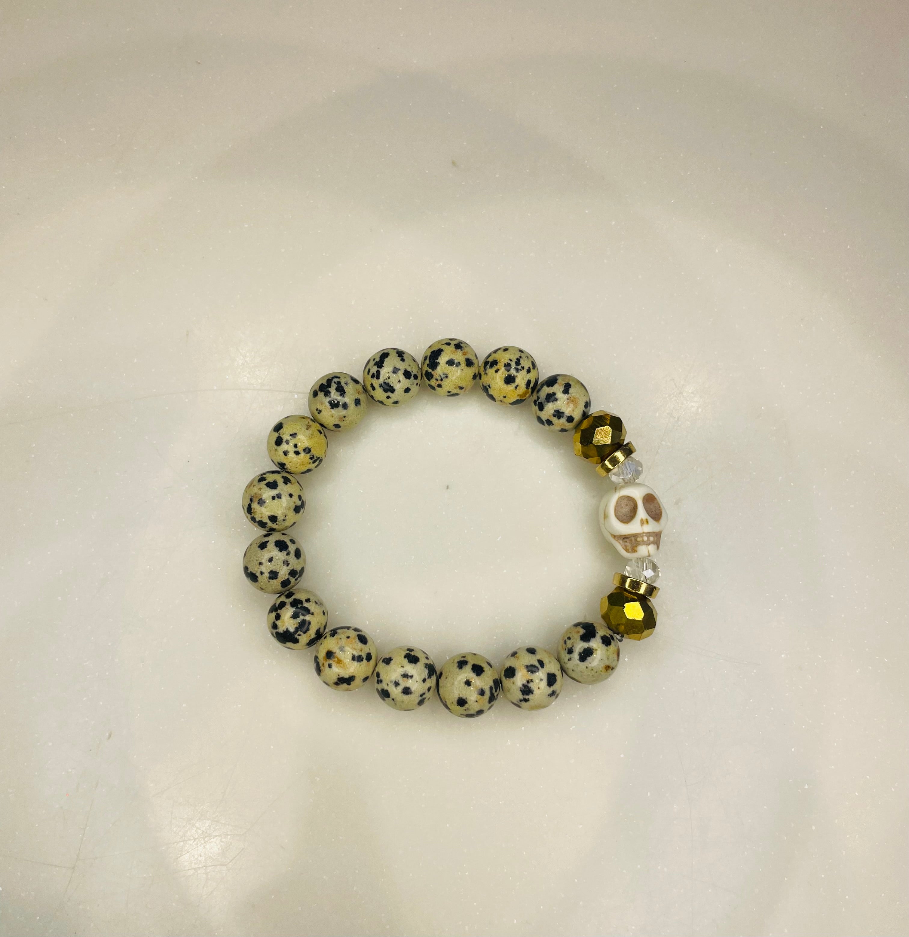 Dalmation Jasper with Skull