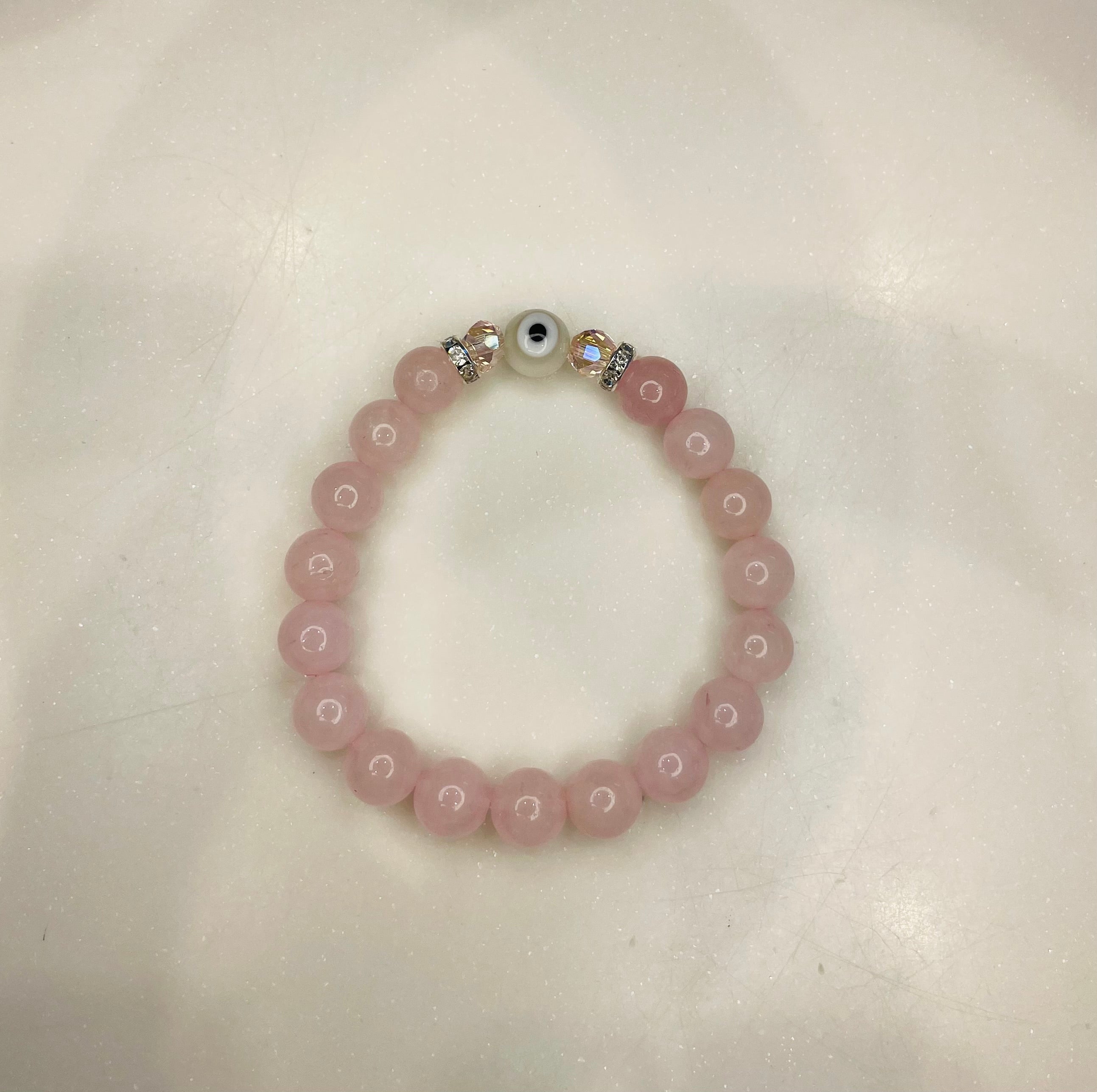 Rose Quartz with Evil Eye