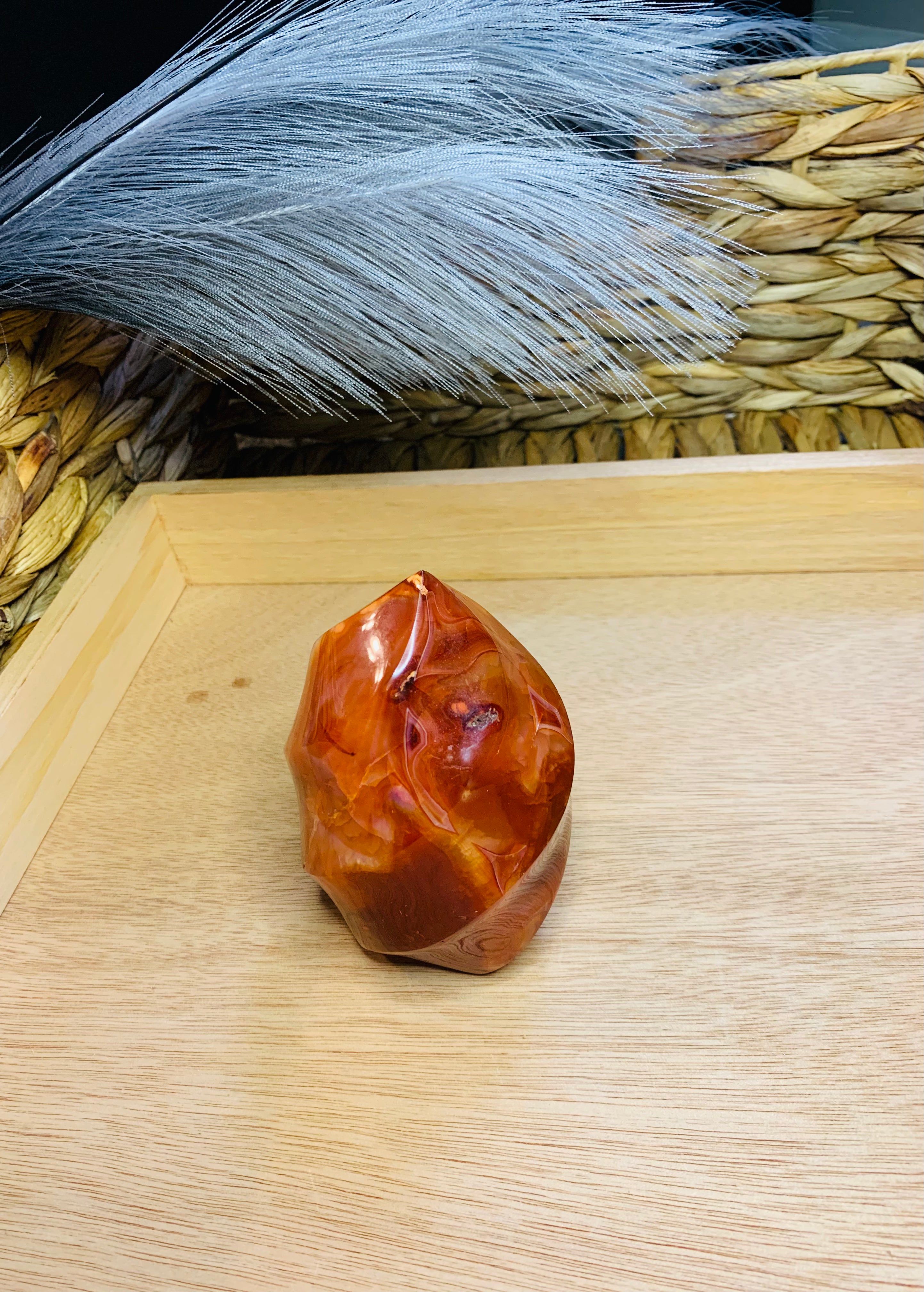 Carnelian Crystal Flame | Stunning Crystal Flame | Hands of Divinity
