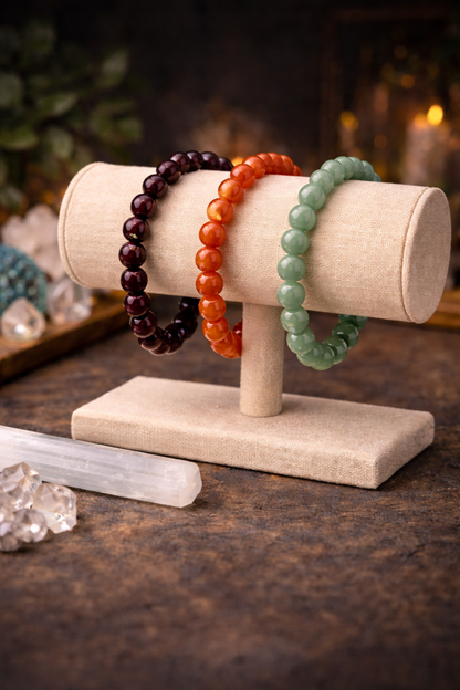 Attraction Bundle | Garnet, Carnelian &amp; Green Aventurine | Manifest Love, Luck &amp; Confidence