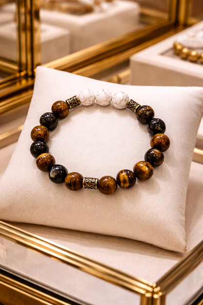 Forever Success Bracelet | White Turquoise &amp; Tiger&