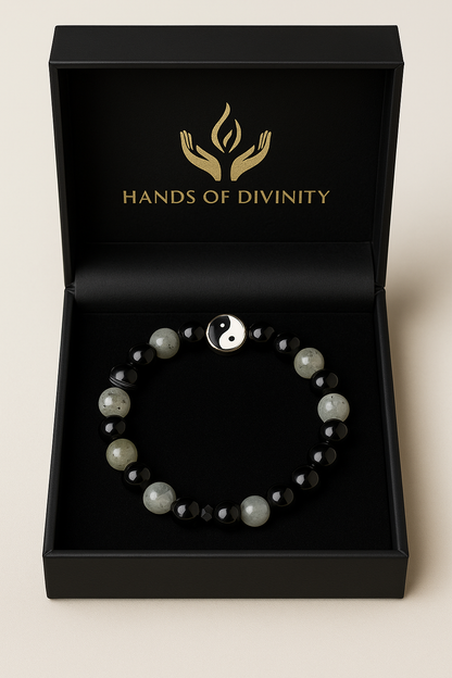 Elite yin/yang Labradorite &amp; Agate Braclet