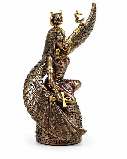 Winged Isis Warrior Goddess Statue | Egyptian Goddess of Magic &amp; Divine Feminine Power | 9.5"
