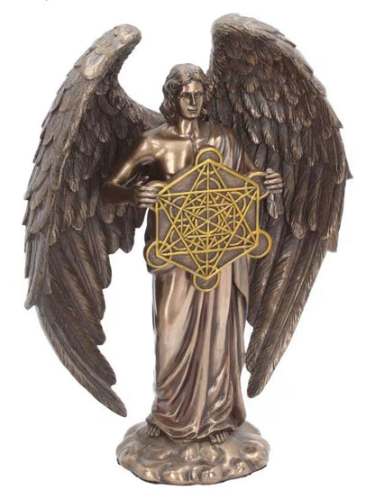 Archangel Metatron Statue | Divine Scribe, Sacred Geometry &amp; Celestial Protection | Bronze | 25cm