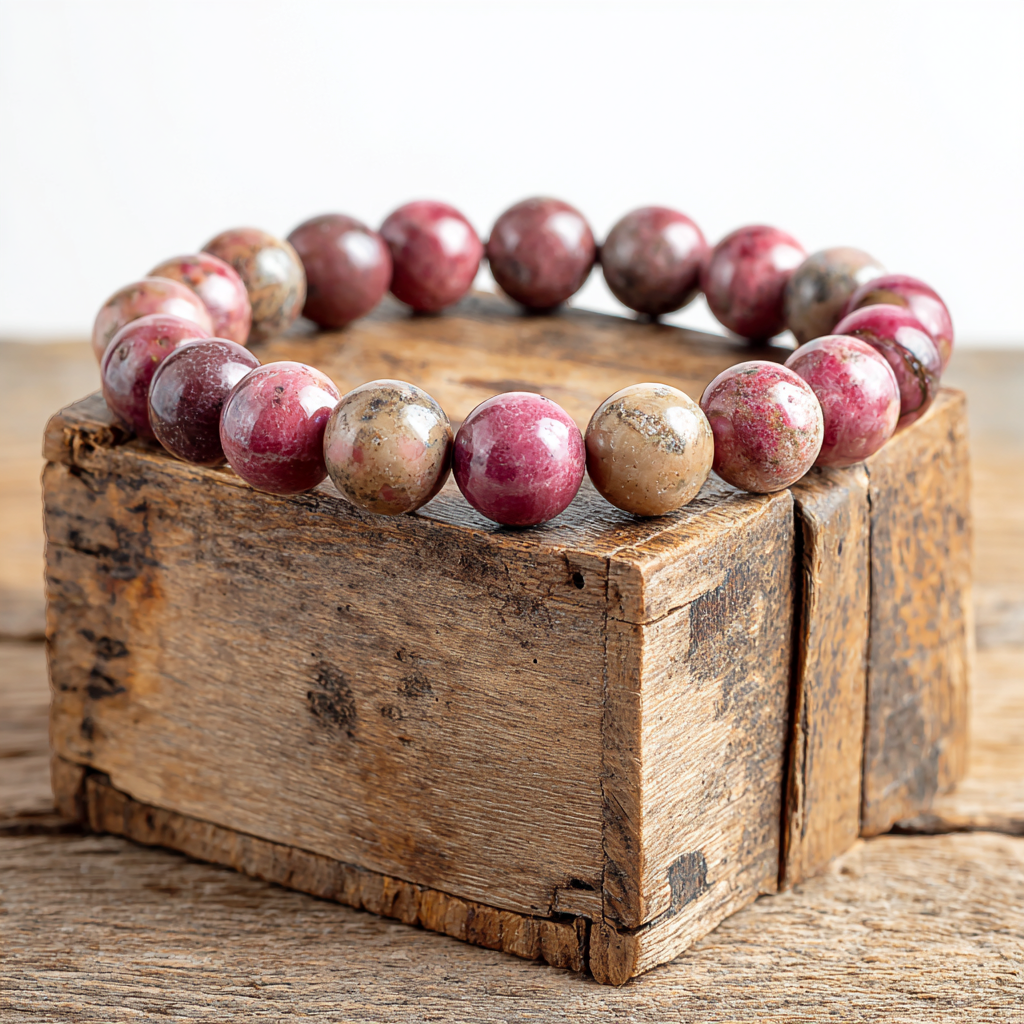 The Dark Matter | Rhodonite Bracelet | Emotional Power &amp; Masculine Strength