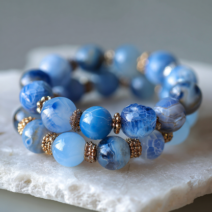 Still Waters | Blue Agate Bracelet | Calm, Clarity &amp; Quiet Feminine Power