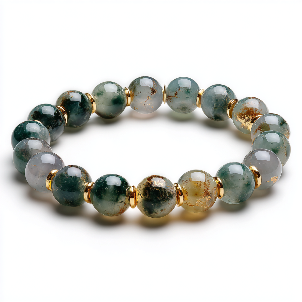 The Grounded Goddess | Moss Agate Bracelet | Growth, Abundance &amp; Sacred Feminine Earth Energy