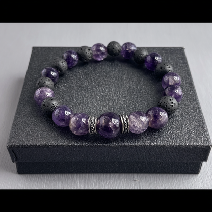 "The Divine Shift" Amethyst &amp; Lava Stone Bracelet