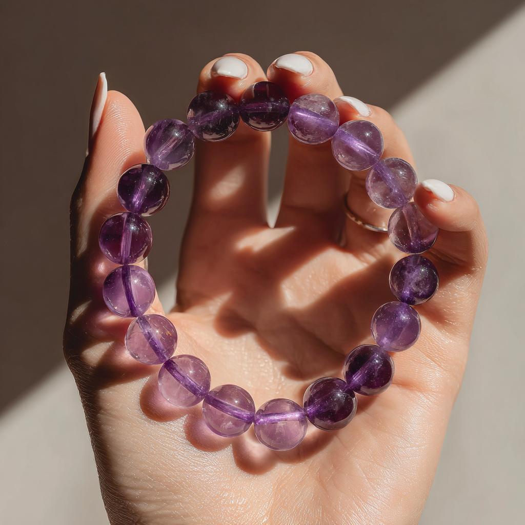 Amethyst Gemstone Bracelet | Psychic Protection &amp; Spiritual Enlightenment