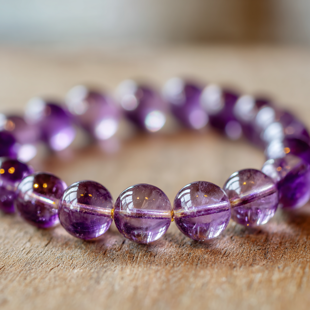 Amethyst Gemstone Bracelet | Psychic Protection &amp; Spiritual Enlightenment