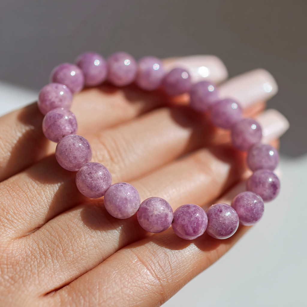 Lepidolite Bracelet | Stone of Peace | Anxiety Relief &amp; Emotional Balance