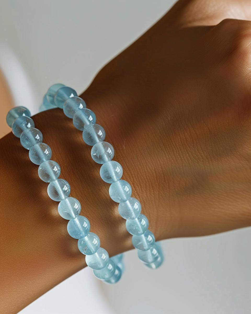 Aquamarine Bracelet | Throat Chakra, Courage &amp; Inner Peace