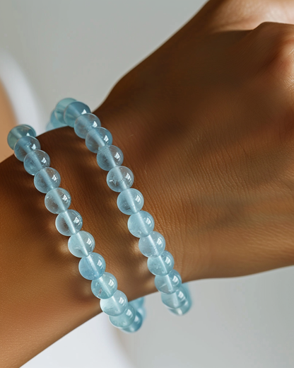 Aquamarine Bracelet | Throat Chakra, Courage &amp; Inner Peace