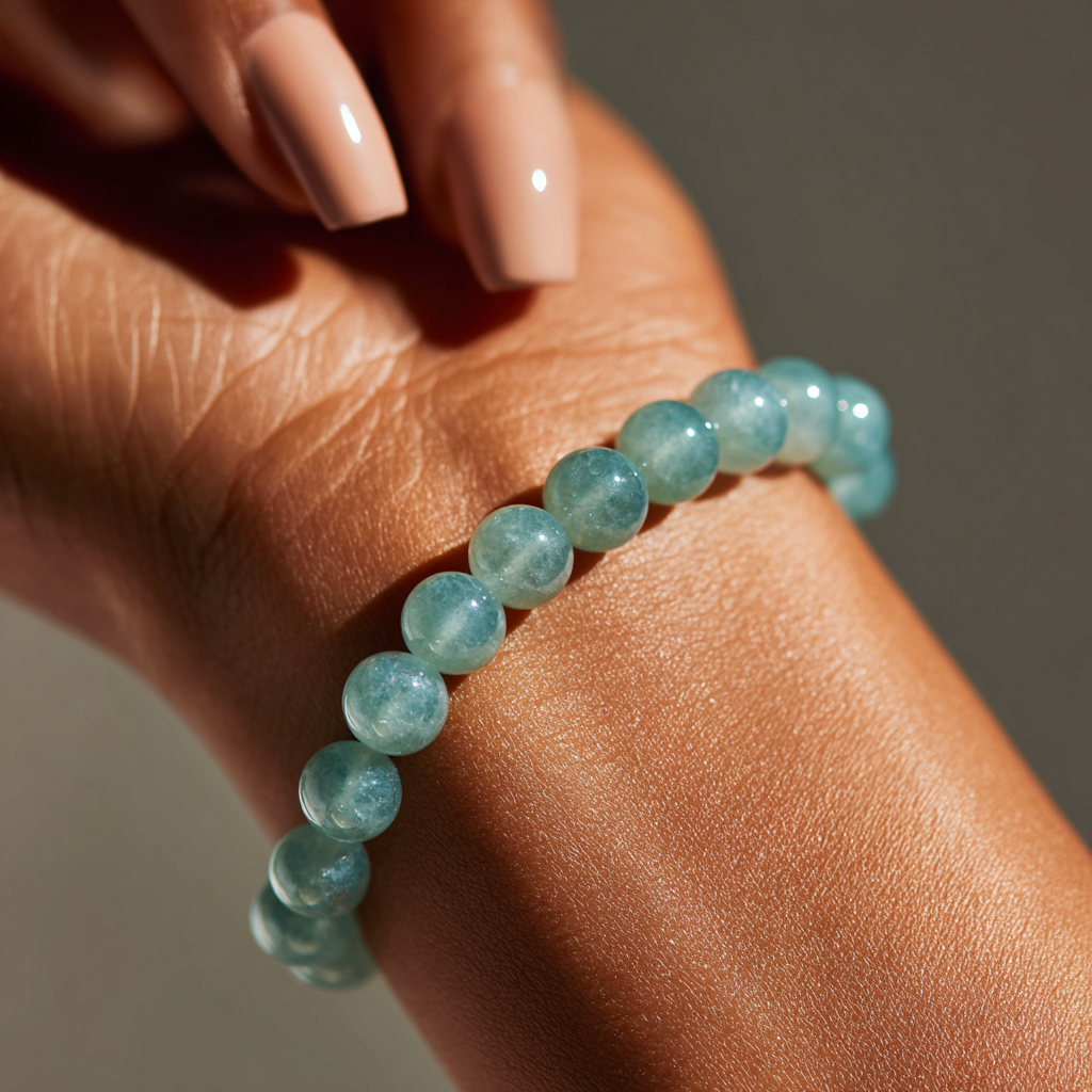 Aquamarine Bracelet | Throat Chakra, Courage &amp; Inner Peace