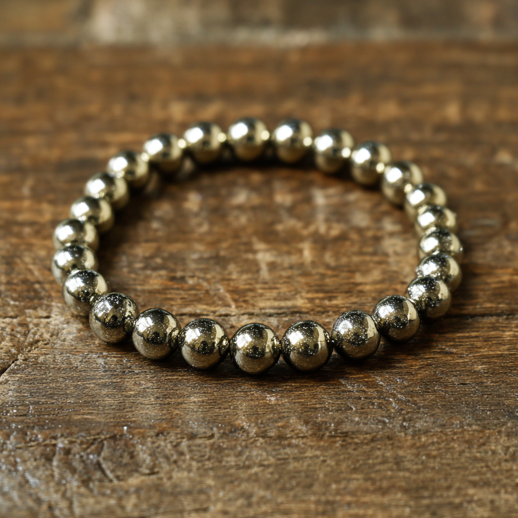 Pyrite Crystal Bracelet | Abundance, Confidence &amp; Wealth Manifestation | Solar Plexus Chakra