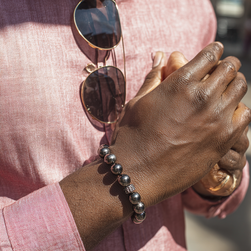 The Stoic | Hematite Bracelet | Grounding, Balance &amp; Root Chakra