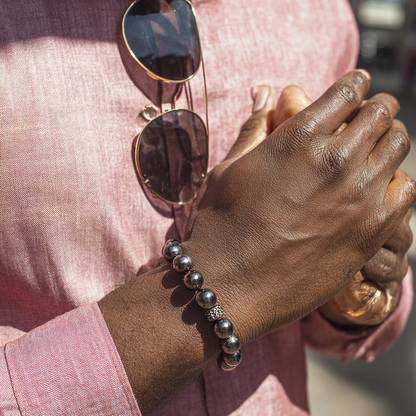The Stoic | Hematite Bracelet | Grounding, Balance &amp; Root Chakra