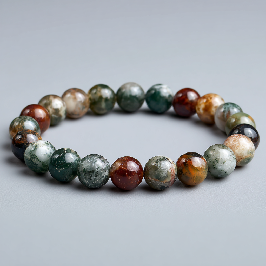 Moss Agate Bracelet | Stone of Growth | Heart Chakra Healing, Abundance &amp; New Beginnings