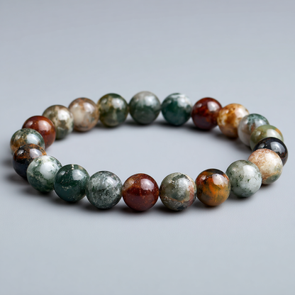 Moss Agate Bracelet | Stone of Growth | Heart Chakra Healing, Abundance &amp; New Beginnings