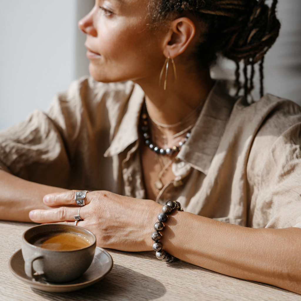 Pyrite Crystal Bracelet | Abundance, Confidence &amp; Wealth Manifestation | Solar Plexus Chakra