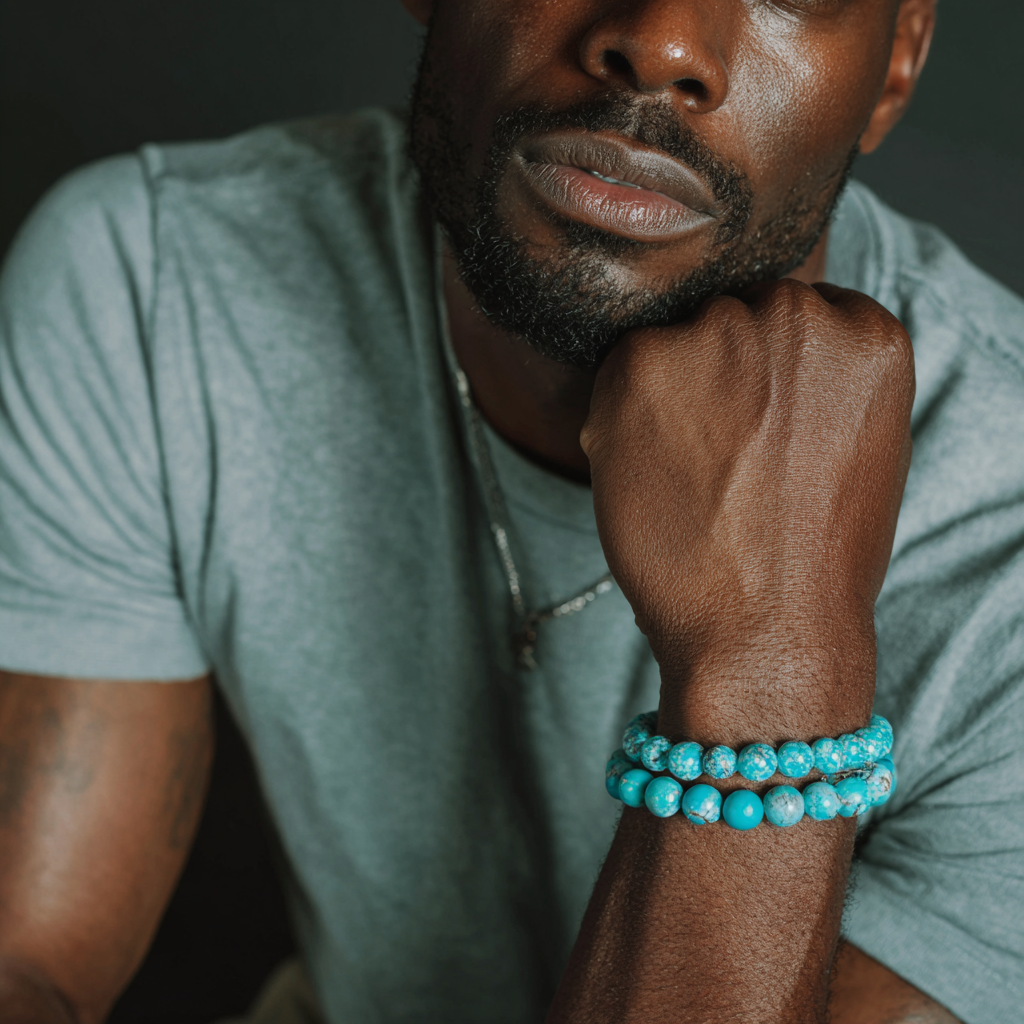 Turquoise Crystal Bracelet | Throat Chakra Healing, Protection &amp; Spiritual Clarity
