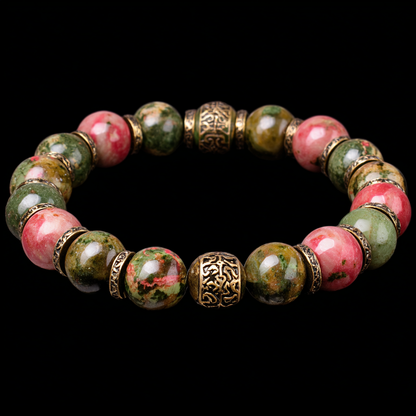 Unakite Bracelet | Balance, Third Eye Vision &amp; Heart Healing
