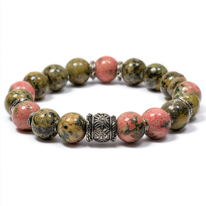 Unakite Bracelet | Balance, Third Eye Vision &amp; Heart Healing