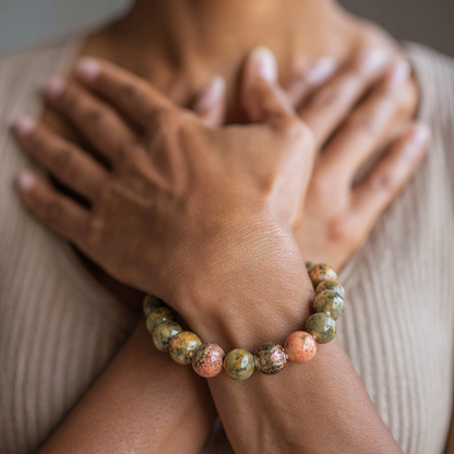 Unakite Bracelet | Balance, Third Eye Vision &amp; Heart Healing