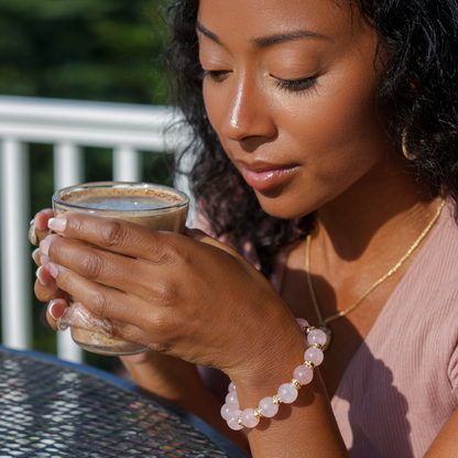 Elite Rose Quartz Bracelet | Self Love, Heart Healing &amp; Luxury Energy