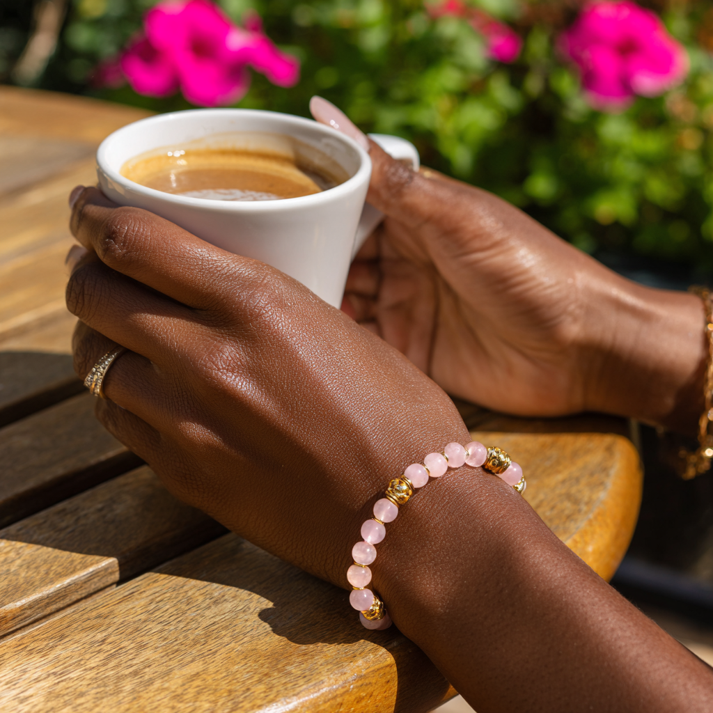 Elite Rose Quartz Bracelet | Self Love, Heart Healing &amp; Luxury Energy