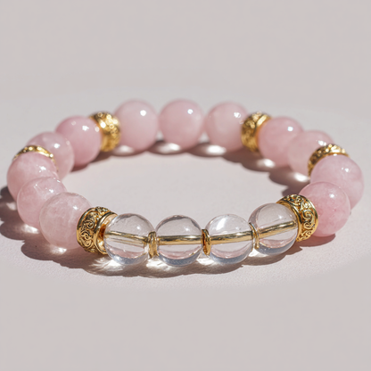 Elite Rose Quartz Bracelet | Self Love, Heart Healing &amp; Luxury Energy
