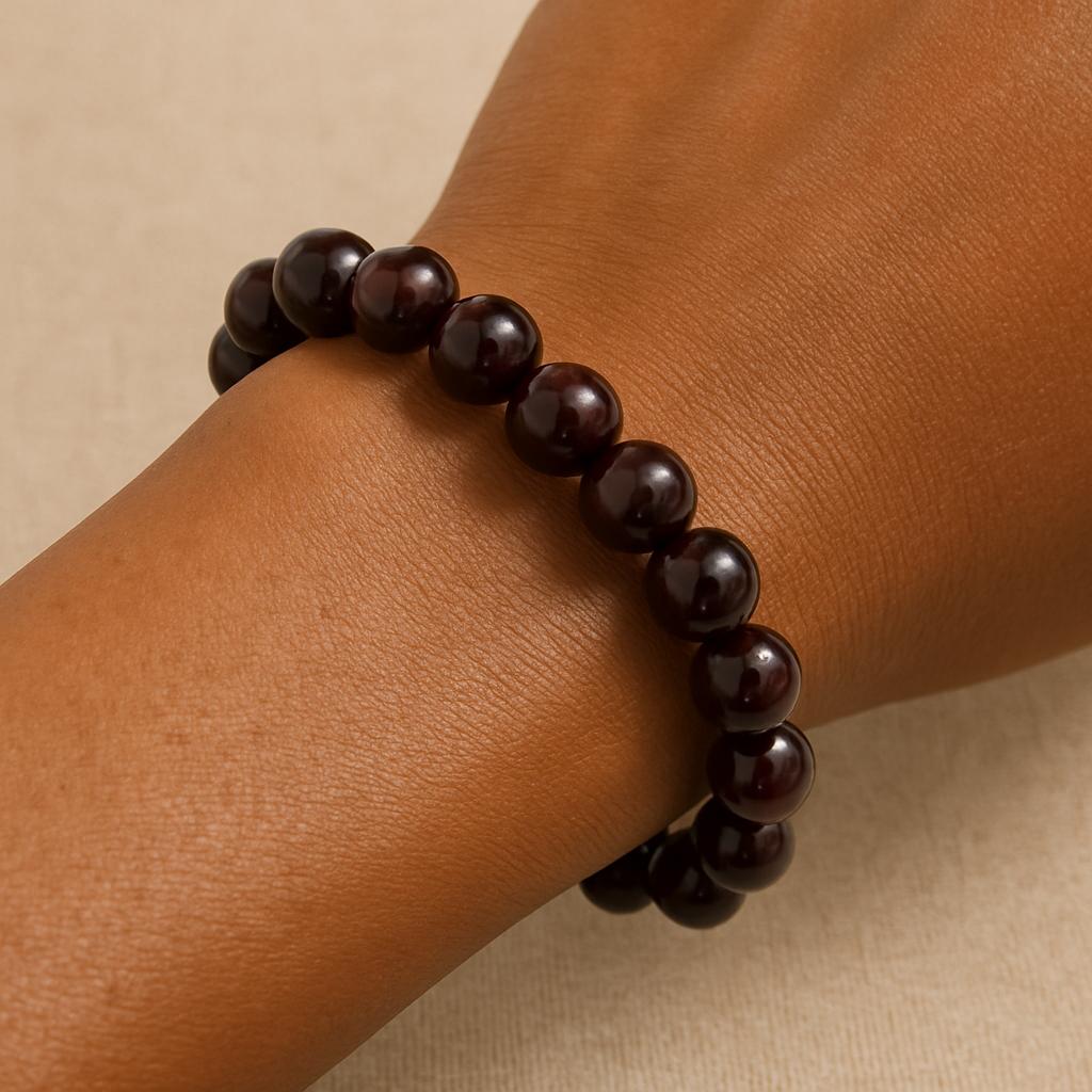 Elite Red Garnet Beaded Bracelet