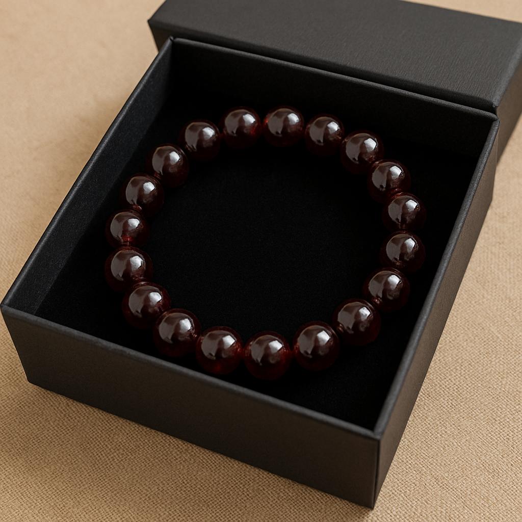 Elite Red Garnet Beaded Bracelet
