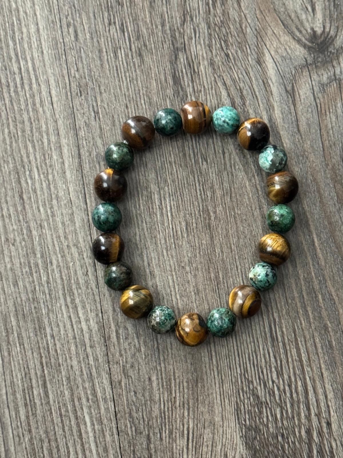 Vision &amp; Power Bracelet – Tiger’s Eye &amp; African Turquoise