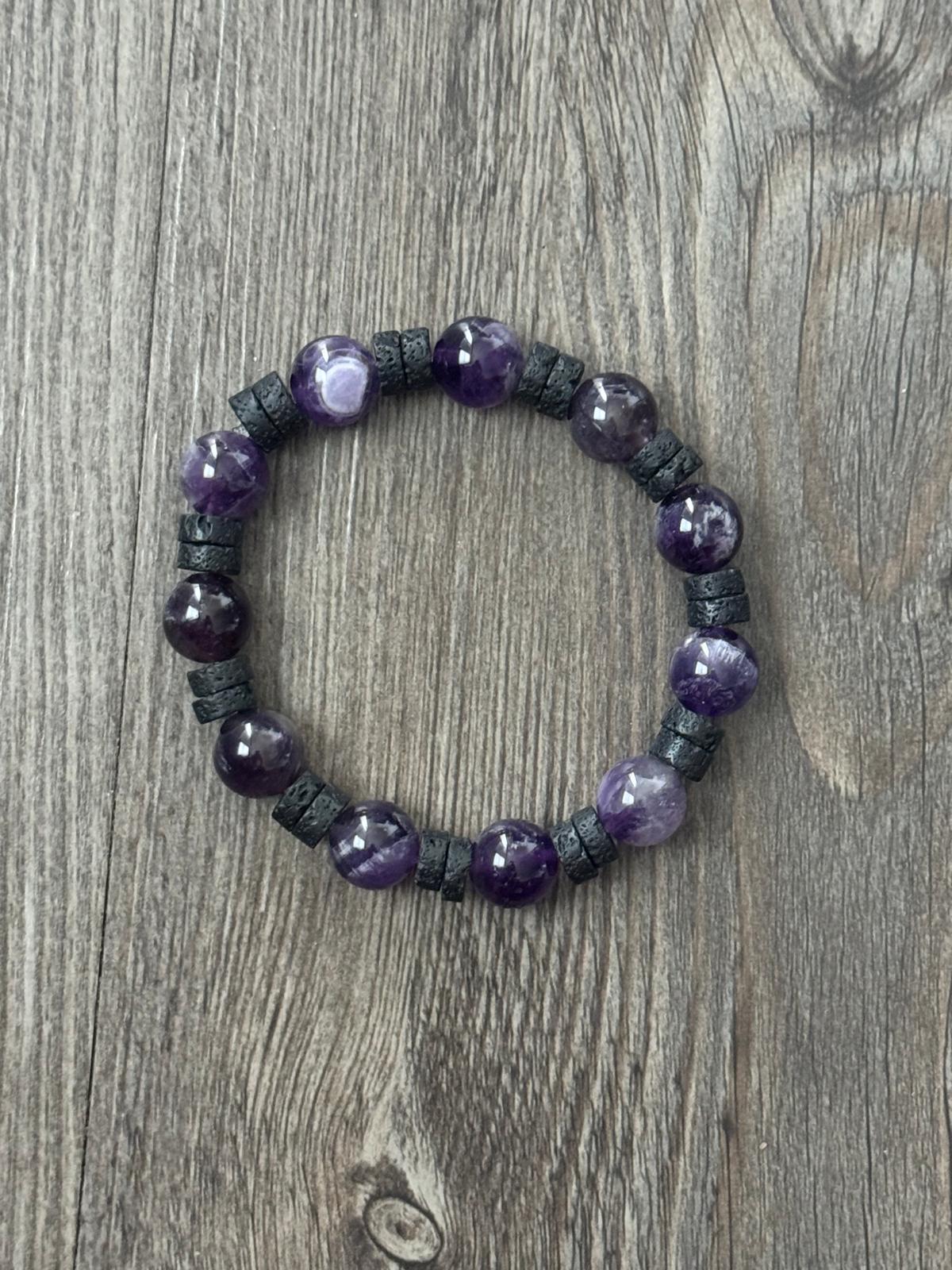 Amethyst and Lava Stone