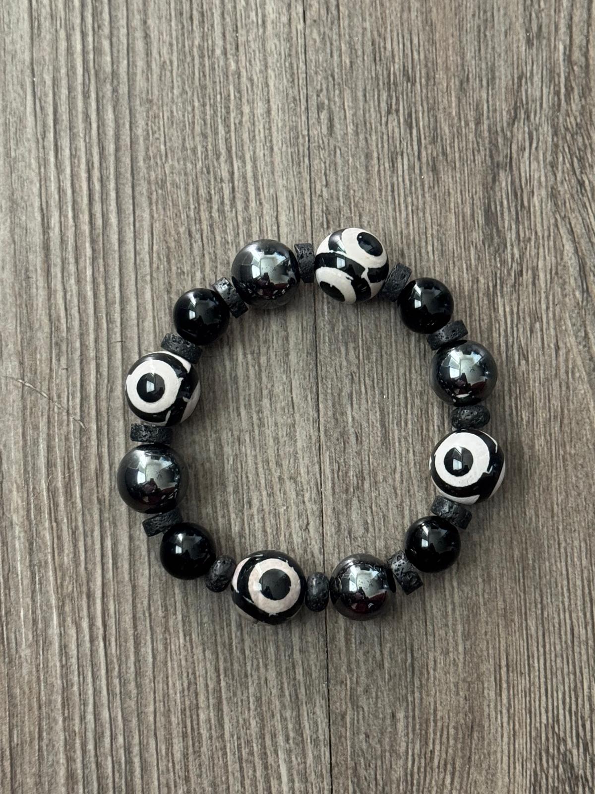 &quot;Big Dawg&quot; Hematite and Onyx designer Bracelet