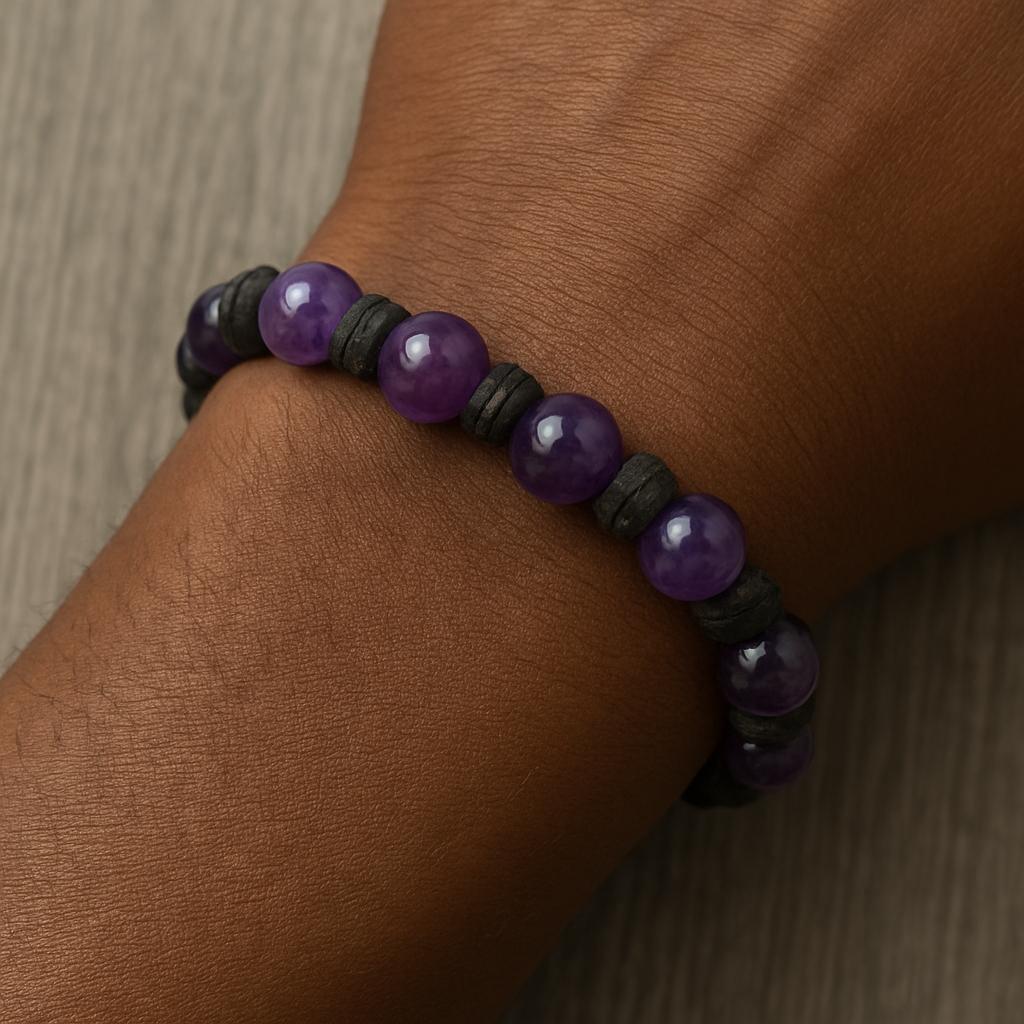 Amethyst and Lava Stone