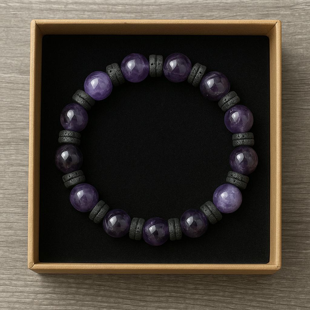 Amethyst and Lava Stone