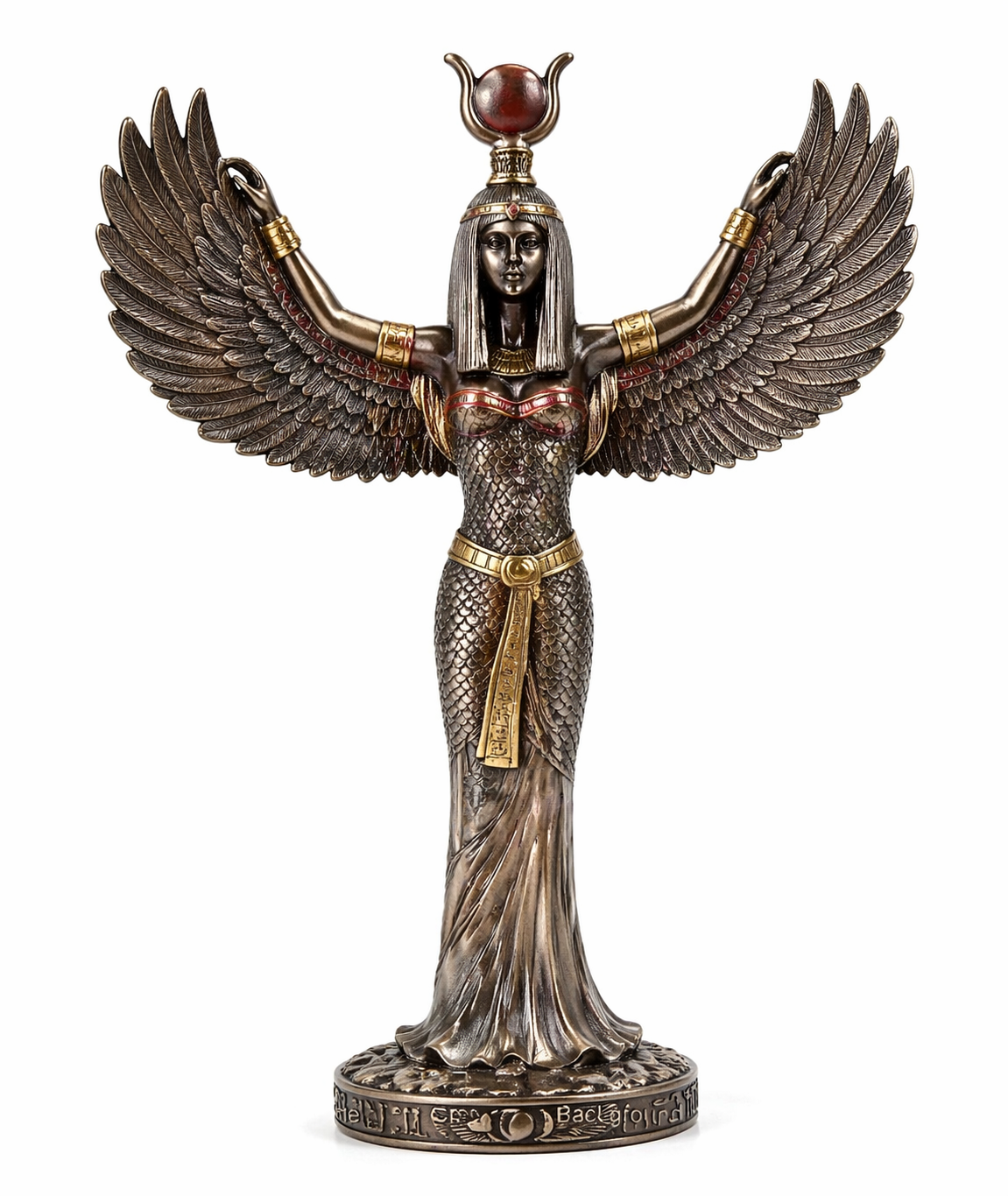 Isis Open Wings Goddess Statue | Egyptian Magic, Protection &amp; Divine Feminine | Bronze | 12"