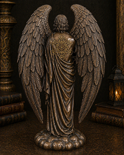 Archangel Metatron Statue | Divine Scribe, Sacred Geometry &amp; Celestial Protection | Bronze | 25cm