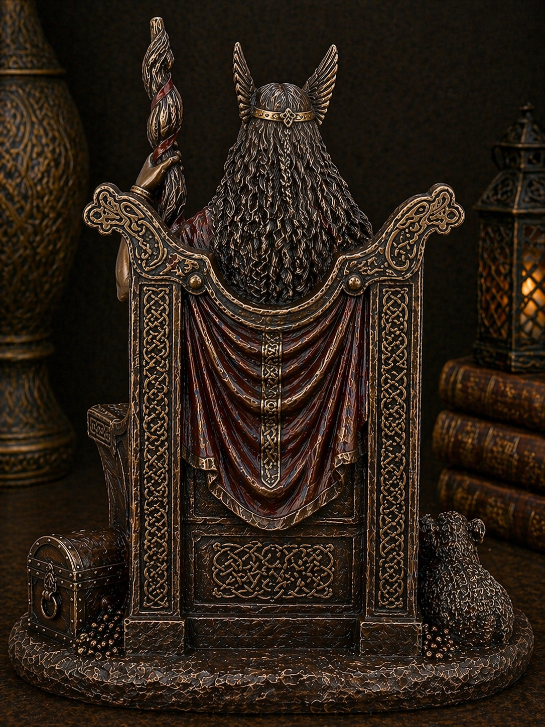 Goddess Frigga Statue | Norse Goddess of Love, Marriage &amp; Divine Destiny | Antique Bronze | 7.25"